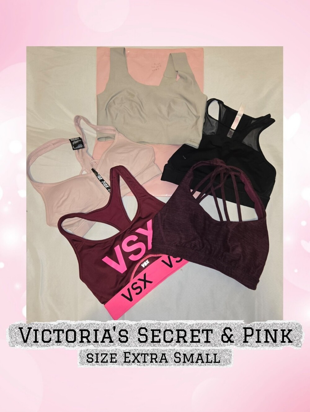 Victoria's Secret Women's Sports Bra Bundle - Mixed Colors (Extra Small)